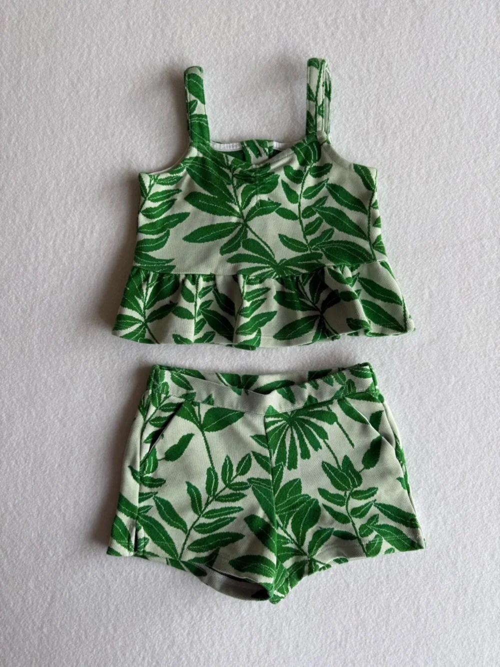 Janie and Jack Palm Leaf Top Shorts Set Girls Size 3T Summer Beachy